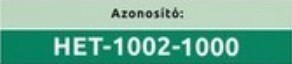 Példa a HET-azonosító megjelenésére
